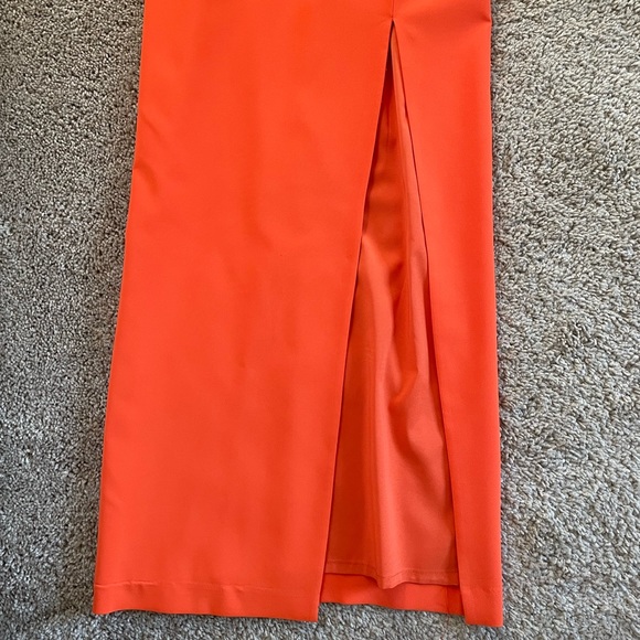 Aidan by Aidan Mattox orange cutout column gown - Picture 10 of 14